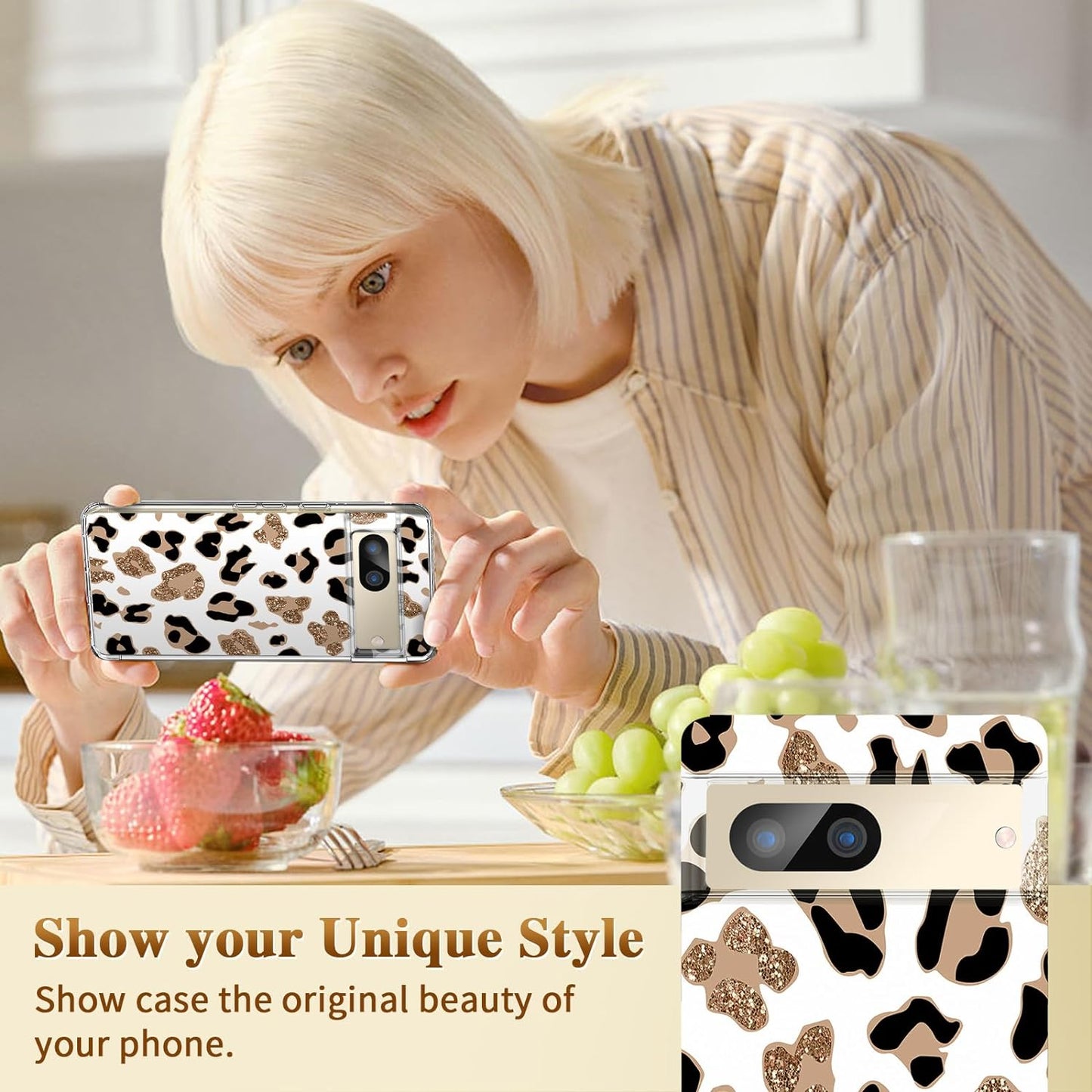 Compatible for Google Pixel 7A Case Silicone Clear TPU Cute Leopard Rose Flower Pattern Cartoons Design Ultra Thin Anti-Scratches Cases Shockproof Bumper Cover Case for Google Pixel 7A 5G (A-Leopard)  Gxmeuie   