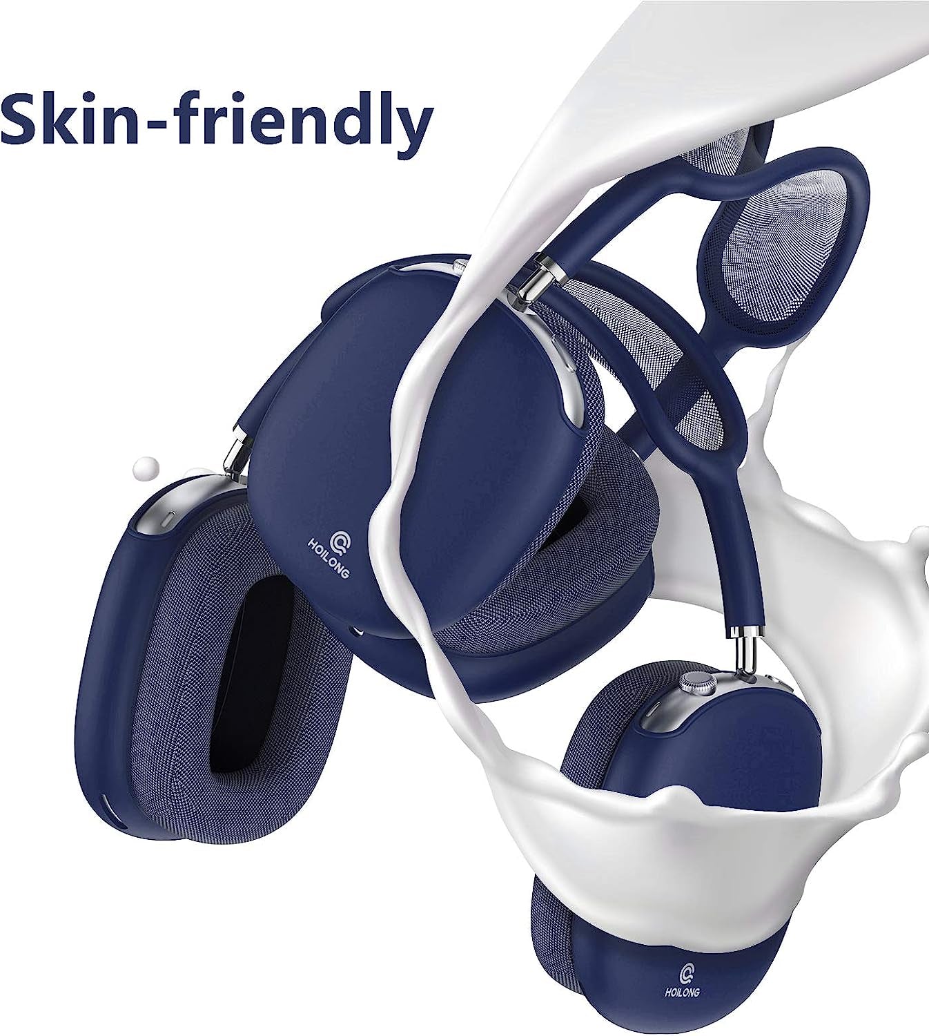 Airpods Max Case, Hoilong Airpods Max Silicone Case, Full Protective, Soft Skin Friendly Shock-Absorbing Protective Case, Flexible Airpods Max Accessories Kits, Best Gifts for Women and Men (Sky Blue)  HoiLong   