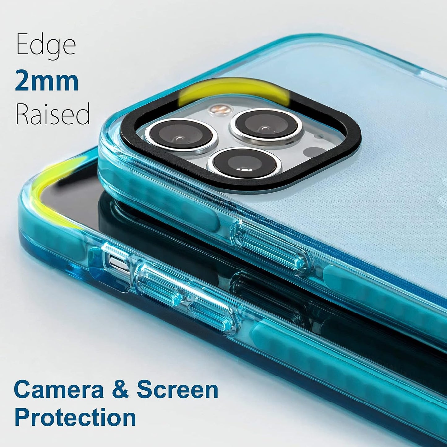 Neon Clear Iphone 14 Pro Max Case, Vibrant 80S Design, Camera Protector, Soft Silicone Shockproof - 6.7Inch  Simapu   