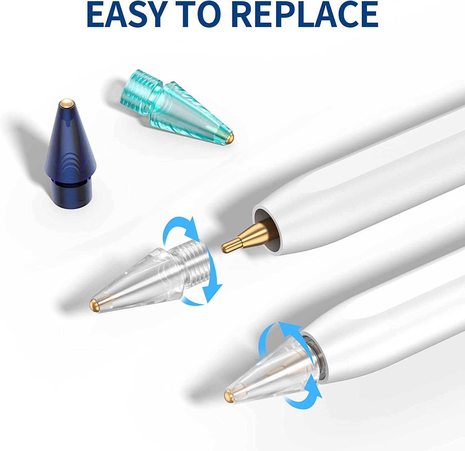 Upgraded Pencil Tips for Apple Pencil 2Nd/1St Generation, Well Precision Control Replacement Pen Tips, Metal Wear-Resistant Pen Nibs (3 Pack)  OOCLCURFUL   