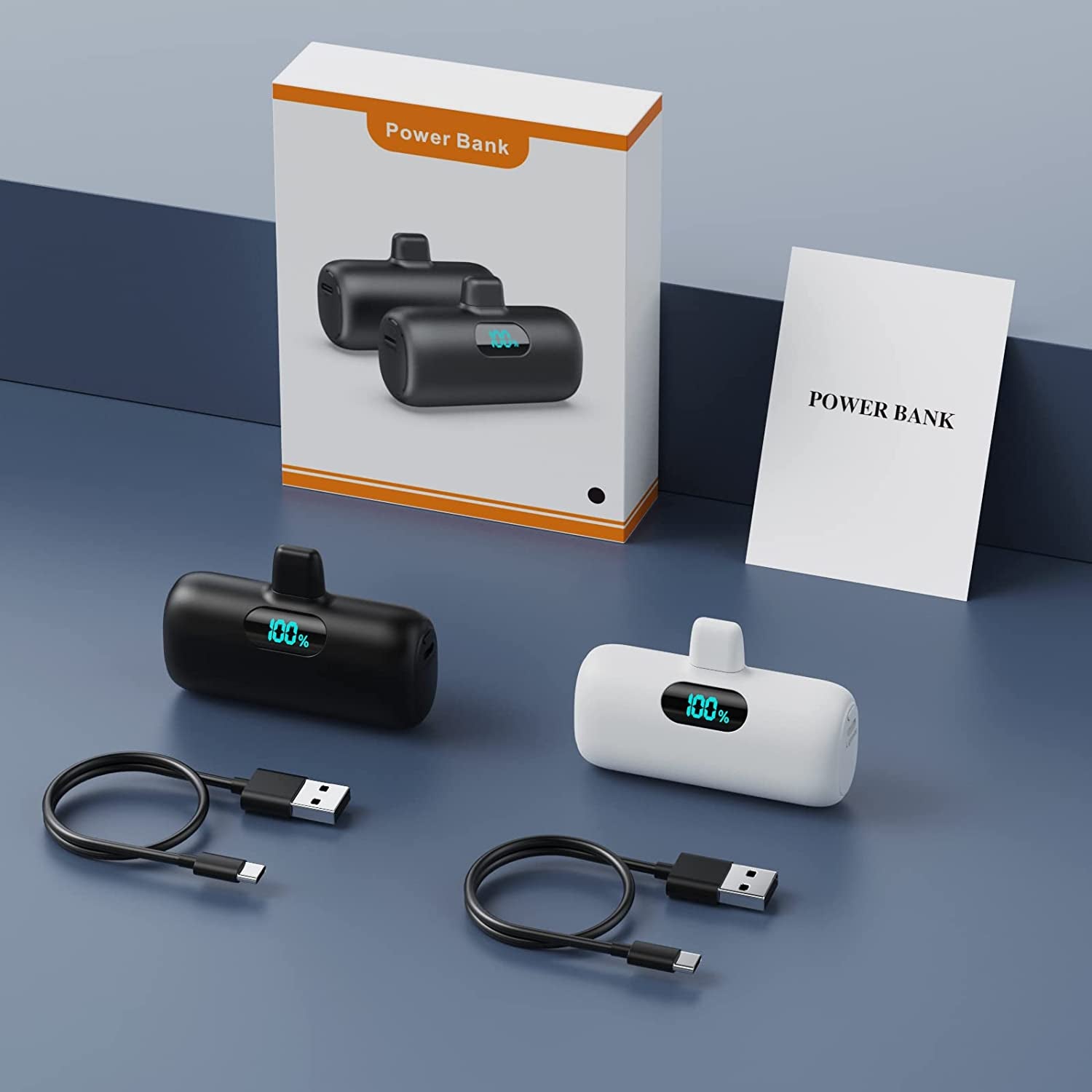 [2-Pack] Mini Portable Charger 5000Mah Power Bank, 3A PD USB C Cell Phone Portable Power, LCD Display Battery Pack Compatible with Android Phone/Samsung Galaxy S22,S21/Note/Moto/Lg/Pixel /Nexus Ect  Dongguan Yuanhaoxun Technology Co.,Ltd.   