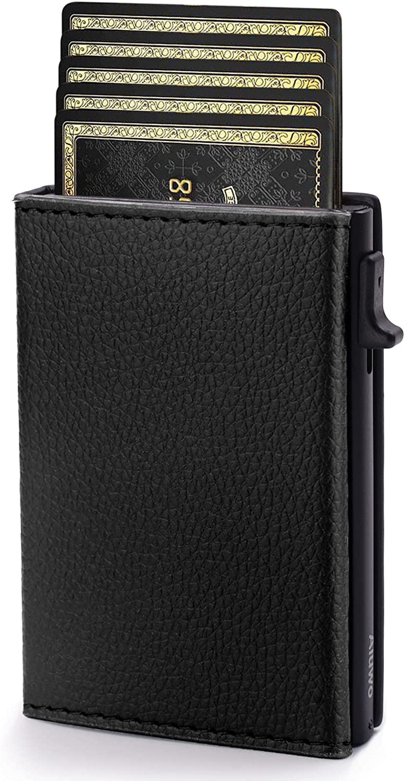 Aiuwo Wallet for Men Slim Wallet RFID Blocking Money Clip Wallets for Men,Minimalist Wallet for Men with Money Pocket  AIUWO D-Lichee Black  