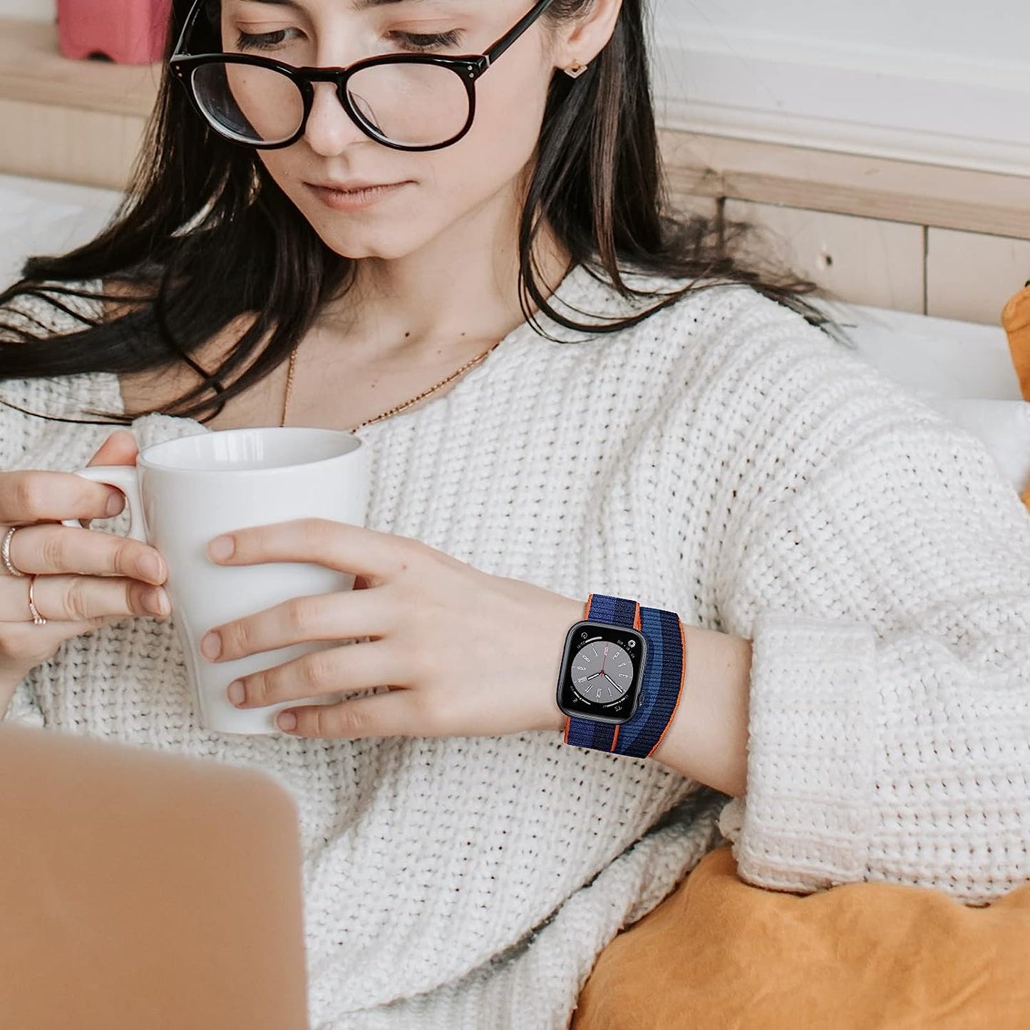 For Apple Watch Band 49Mm 45Mm 41Mm 44Mm 40Mm 42Mm 38Mm, Double Tour Nylon Sport Loop Strap Women Men Hook and Loop Fastener Bracelet for Iwatch Series Ultra 8 7 SE 6 5 4 3 2 1  SOLOLUP   