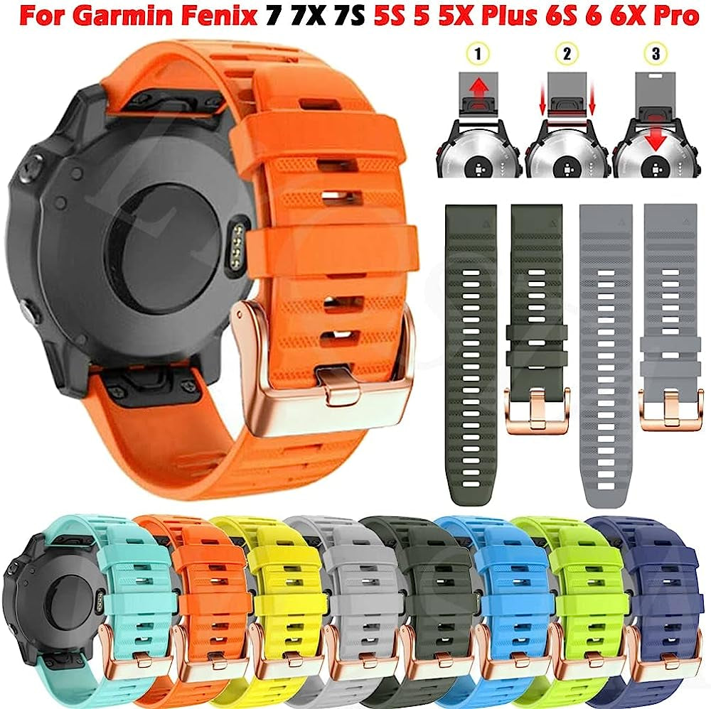 GUMMMY Quickfit 20 22 26Mm Straps Band for Garmin Fenix 7 7X 7S 5S 5 5X plus 6S 6 6X Pro/Epix Smartwatch Watch Band Silicone Bracelet  GUMMMY   