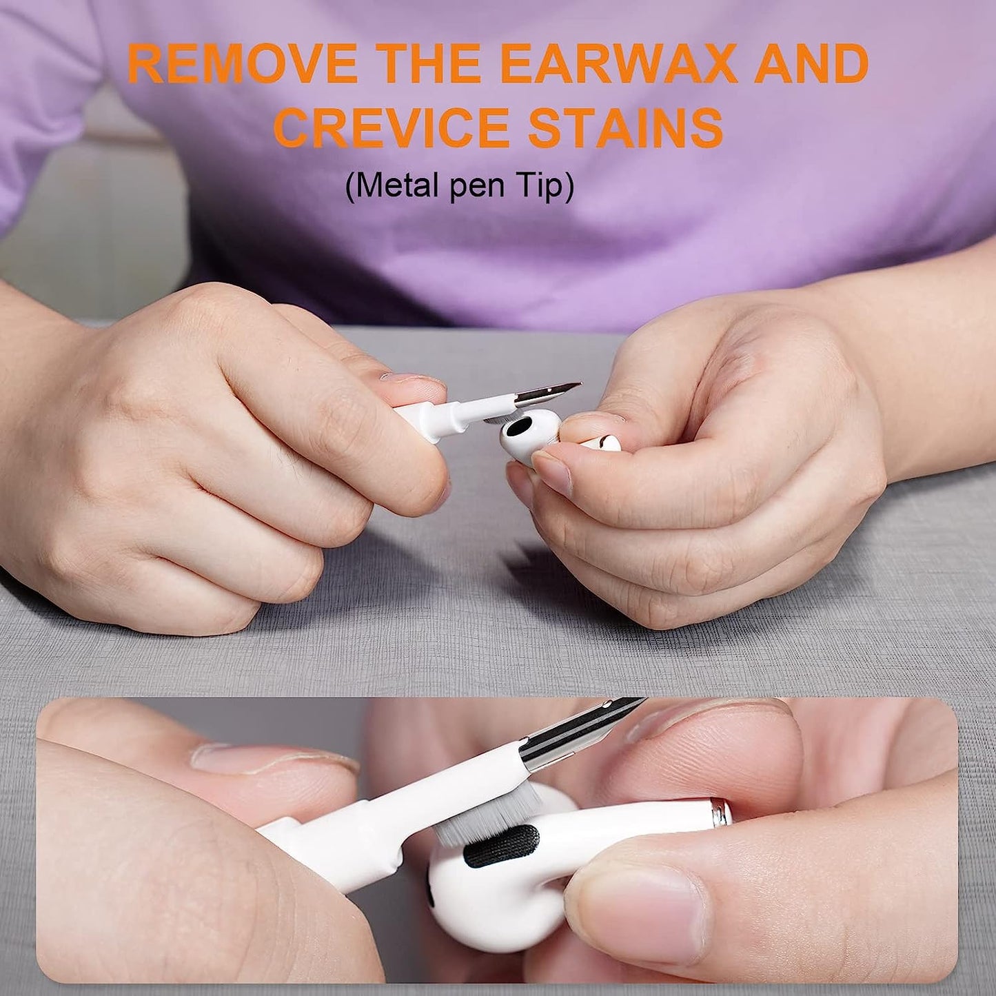 SUPFINE (2 in 1) for Airpod Case Cover, Soft Silicone Protective and Airpod Cleaner Kit Compatible with Airpods 2Nd Generation Charging Case (Bean Pink)  SUPFINE   