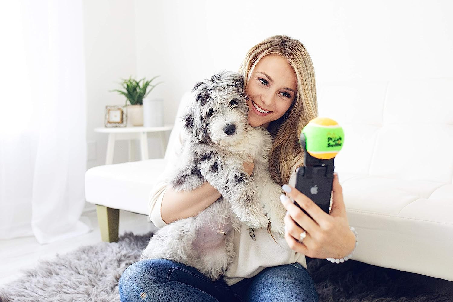 Pooch Selfie: Cell Phone Dog Universal Selfie Stick, Dog Training, Tennis Ball for Dogs Photos, Pet Selfie Tool Get Your Pooches Attention (AS SEEN on Shark Tank) - Green  Clever Dog Products LLC   
