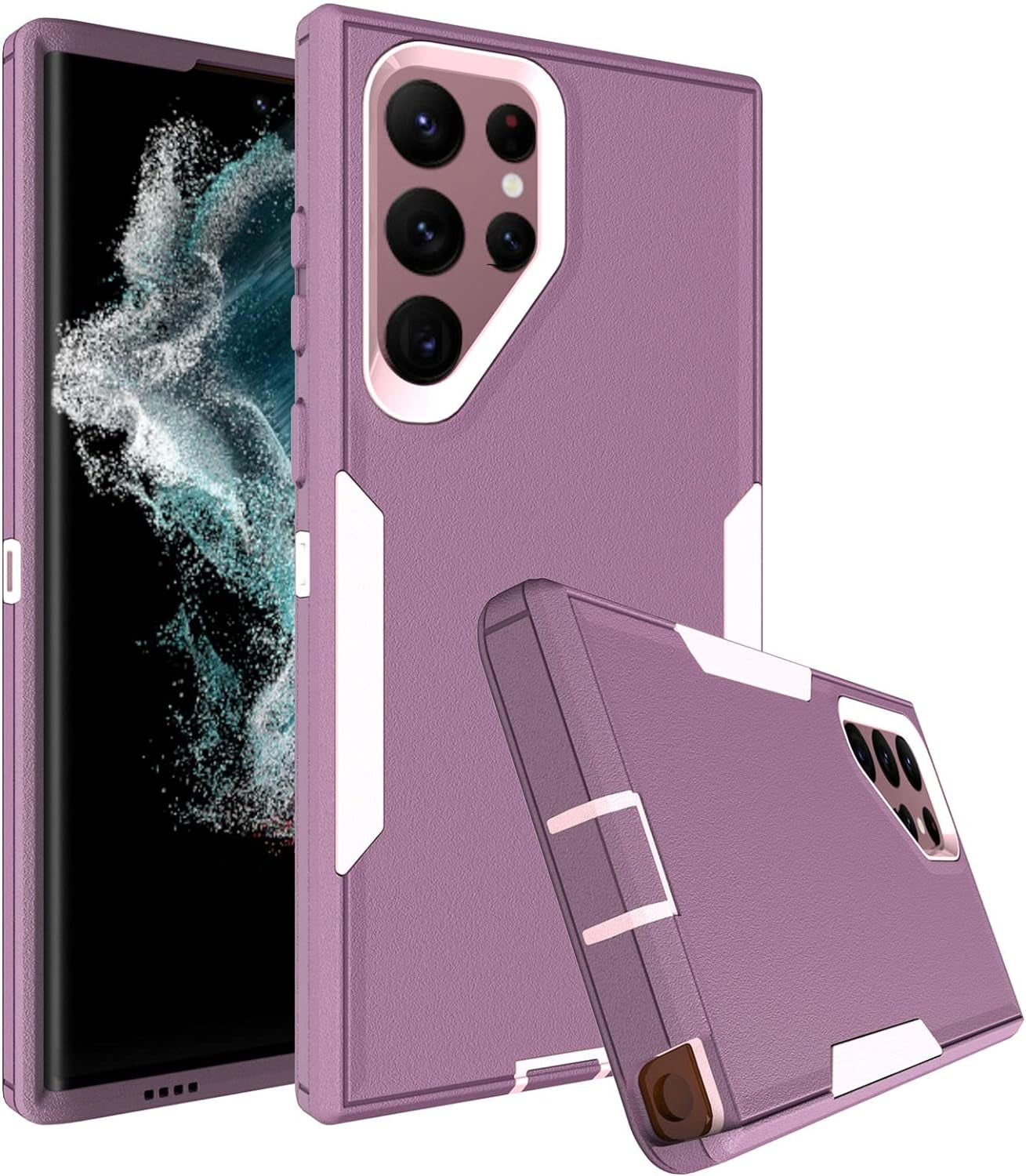 Dahkoiz for Samsung Galaxy S22 plus Case, Dust-Proof Port Cover, Full Body Durable Silicone Rubber Phone Case for Samsung Galaxy S22 plus 5G, Black  UNISMART INC Galaxy S22 Ultra Case Purple Galaxy S22 Ultra 