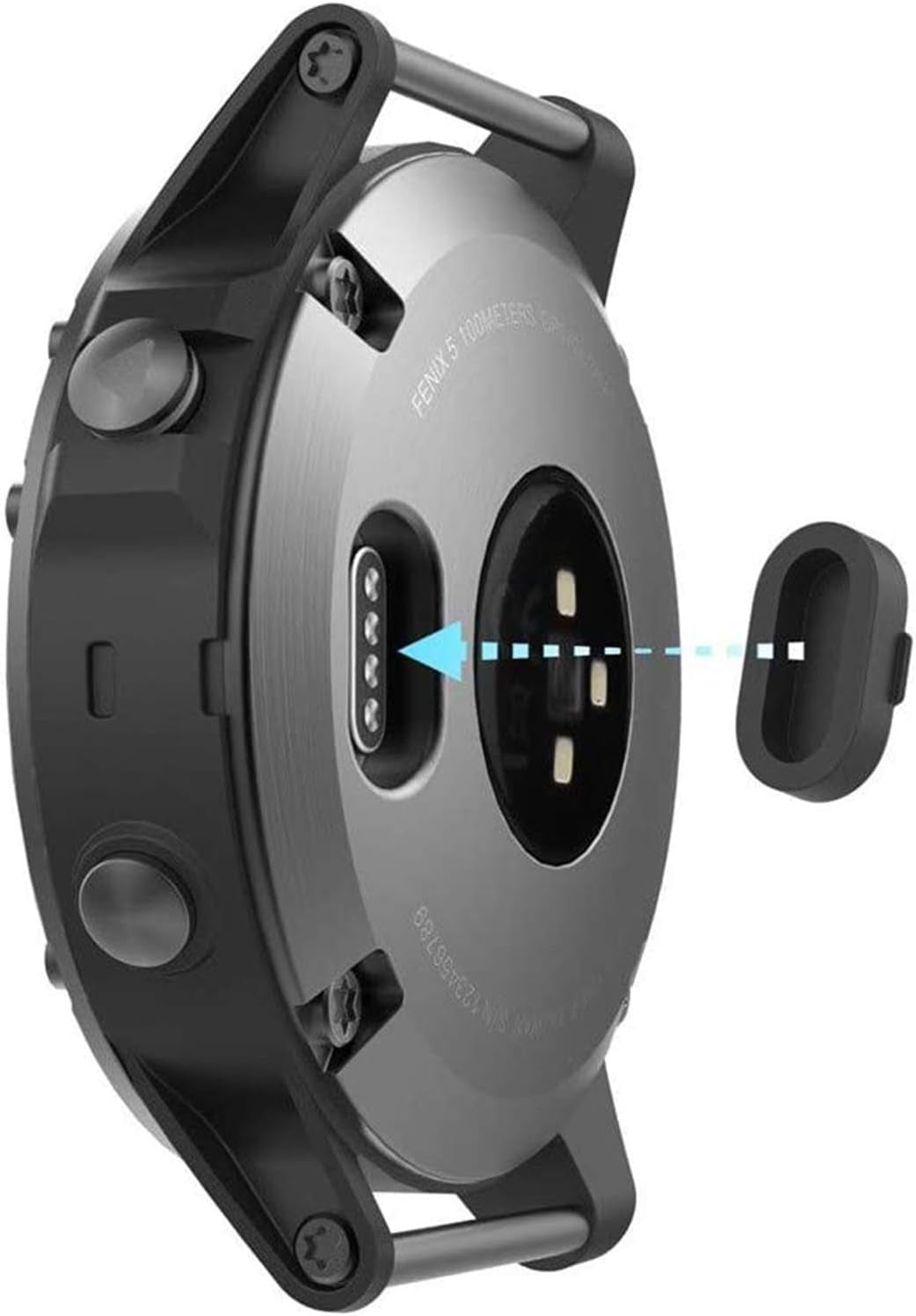 TOKERSE 10 Pack Dust Plug Compatible with Garmin Fenix 7 7S 7X 6 6S 6X Pro 5 5S 5X Plus/Vivoactive 3/4/Venu/Forerunner 935 Smartwatch Silicone Charger Port Protector anti Dust Plugs Caps Cover - Black  TOKERSE   