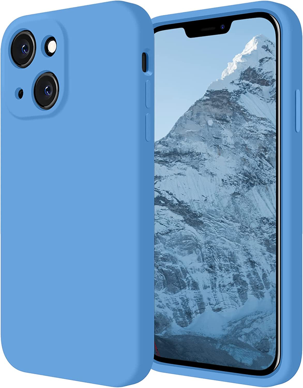 Firenova for Iphone 14 Case, Silicone Upgraded [Camera Protection] Phone Case with [2 Screen Protectors], Soft Anti-Scratch Microfiber Lining Inside, 6.1 Inch, Alpine Green  FireNova Blue  