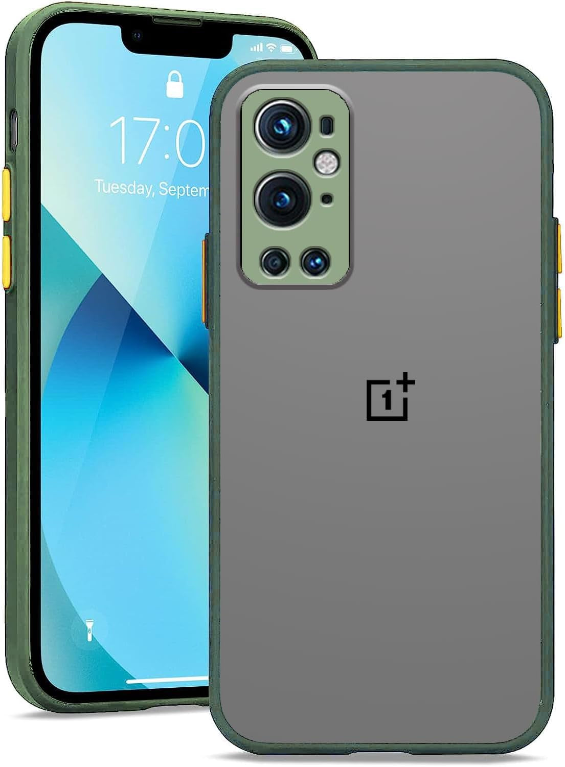 Jancyu Compatible with Oneplus 9 Pro Case Clear, Silicone Oneplus 9 Pro Phone Case Slim Shockproof Four Corner Airbags Drop Slip Protection Cover (Black)  Jancyu Army Green  