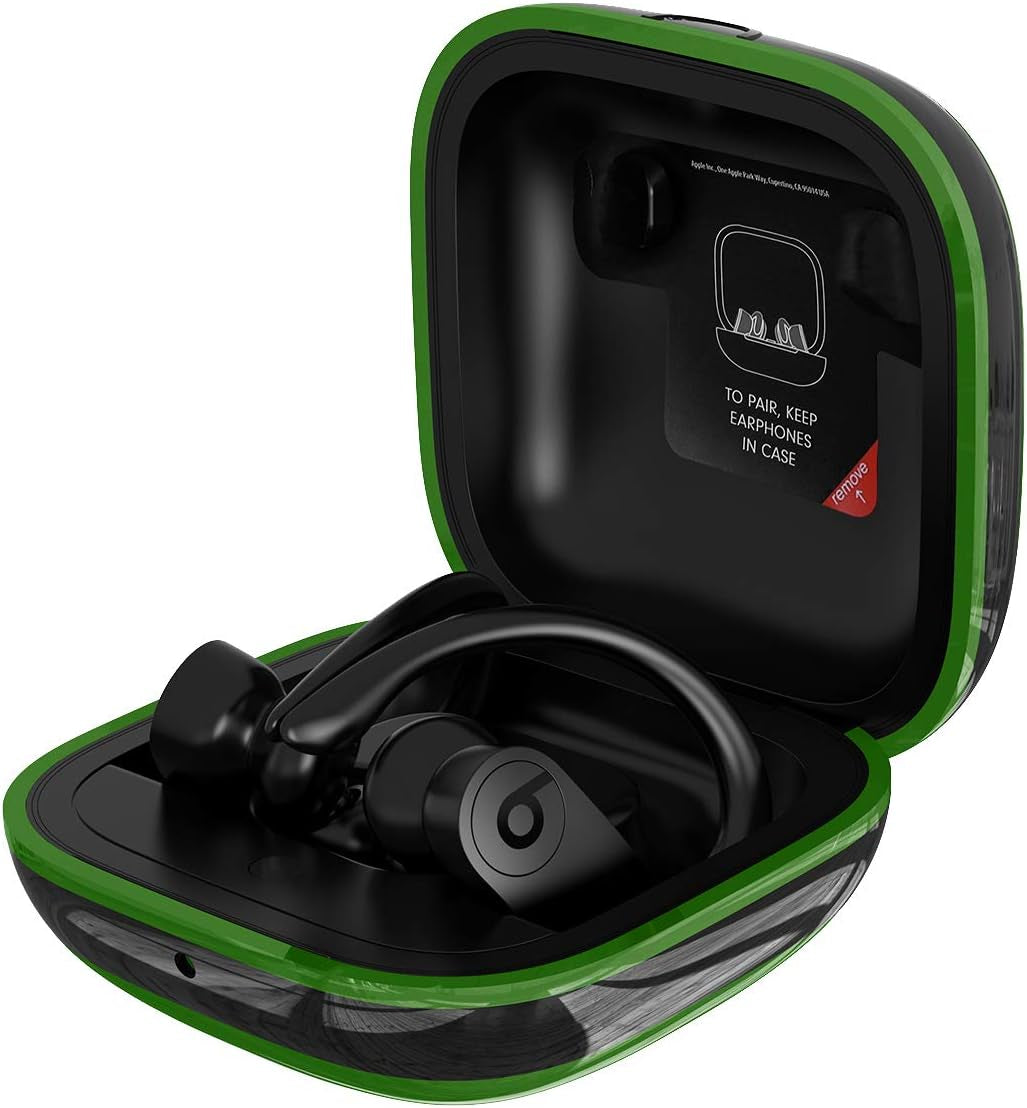 Compatible with Powerbeats Pro Case Cover, Anti-Lost and Shock-Proof Easy-To-Carry Durable Silicone Protective Case Skin for 2019 Latest Beats Powerbeats Pro (Burgundy)  meiyasy Black Edge-Army Green Black Edge 