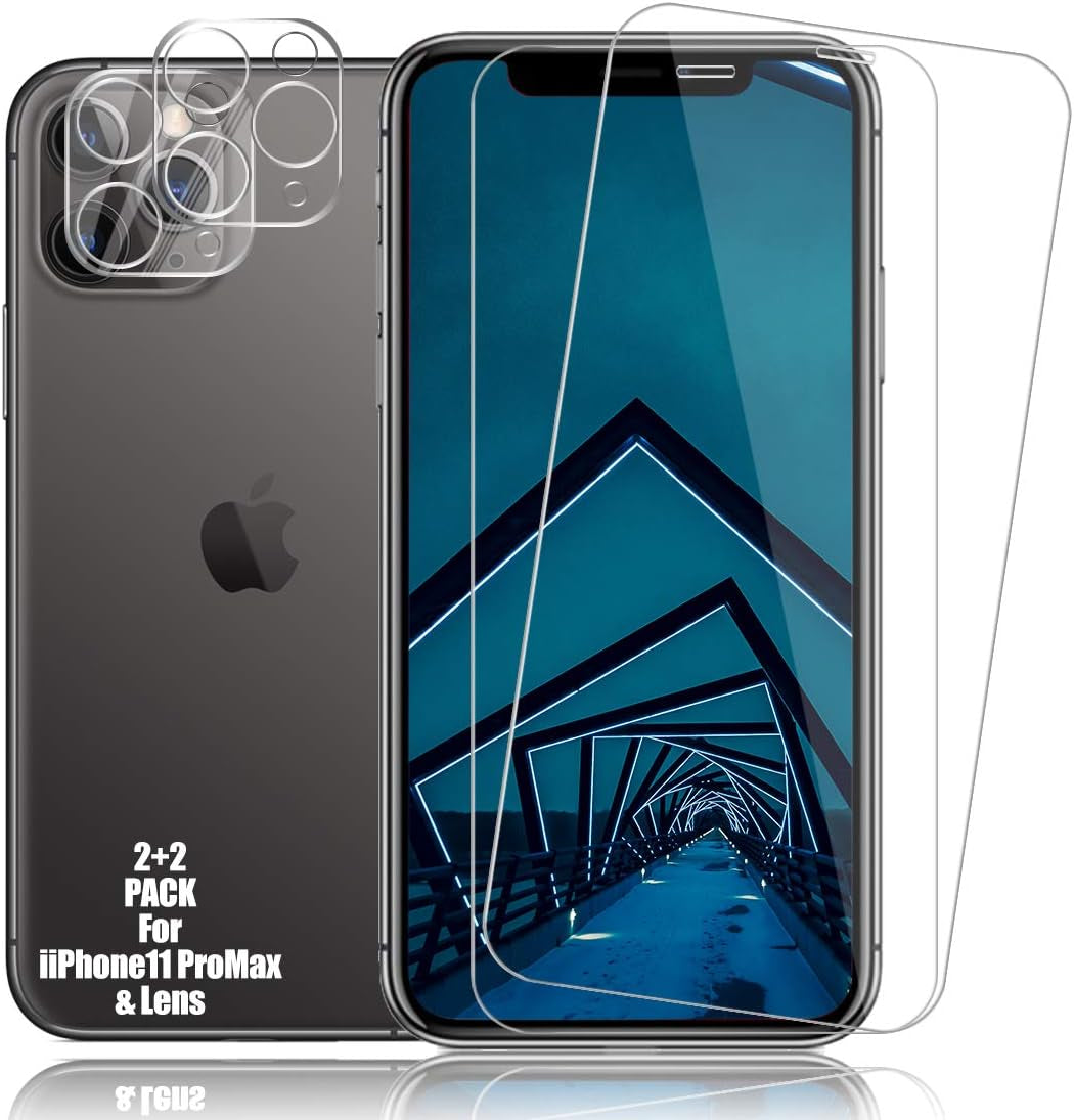 Galaxy Note 20 Tempered Glass Screen Protector + Camera Lens Protector [ 2 + 2 Pack ] [Compatible Fingerprint] [Anti-Scratch] [Case Friendly] Clear HD Protective Film for Samsung Galaxy Note 20  BIGFACE Iphone 11 Pro Max  