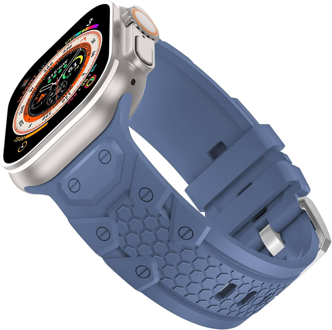 Sport Band Compatible with Apple Watch Ultra Band 49Mm 45Mm 44Mm 42Mm for Men, Soft Silicone Wristbands Replacement Strap for Iwatch Ultra Series SE 8 7 6 5 4 3 2 1  Wewatri Ice Blue 42mm/44mm/45mm/49mm 