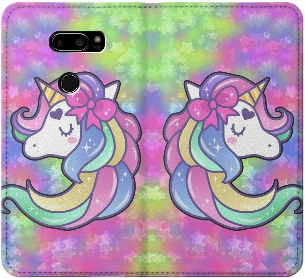 RW3264 Pastel Unicorn PU Leather Flip Case Cover for LG V30, LG V30 Plus, LG V30S Thinq, LG V35, LG V35 Thinq  jjphonecase   