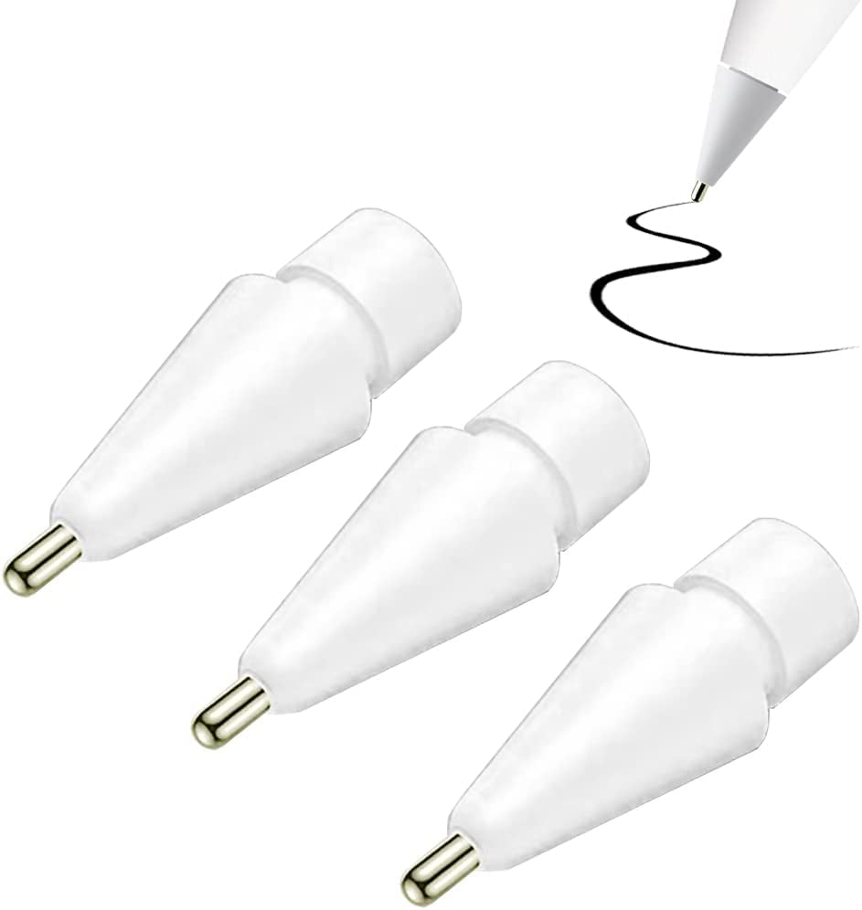 YINVA 3 Pack Pencil Tips for Apple Pencil Tip,3 Styles Fine Point Precise Control Apple Pencil 2Nd Generation Tips,Replacement Tip Ipad Accessories for Apple Pencil 1St Generation(White, Clear)  YINVA White,Long tip*3  