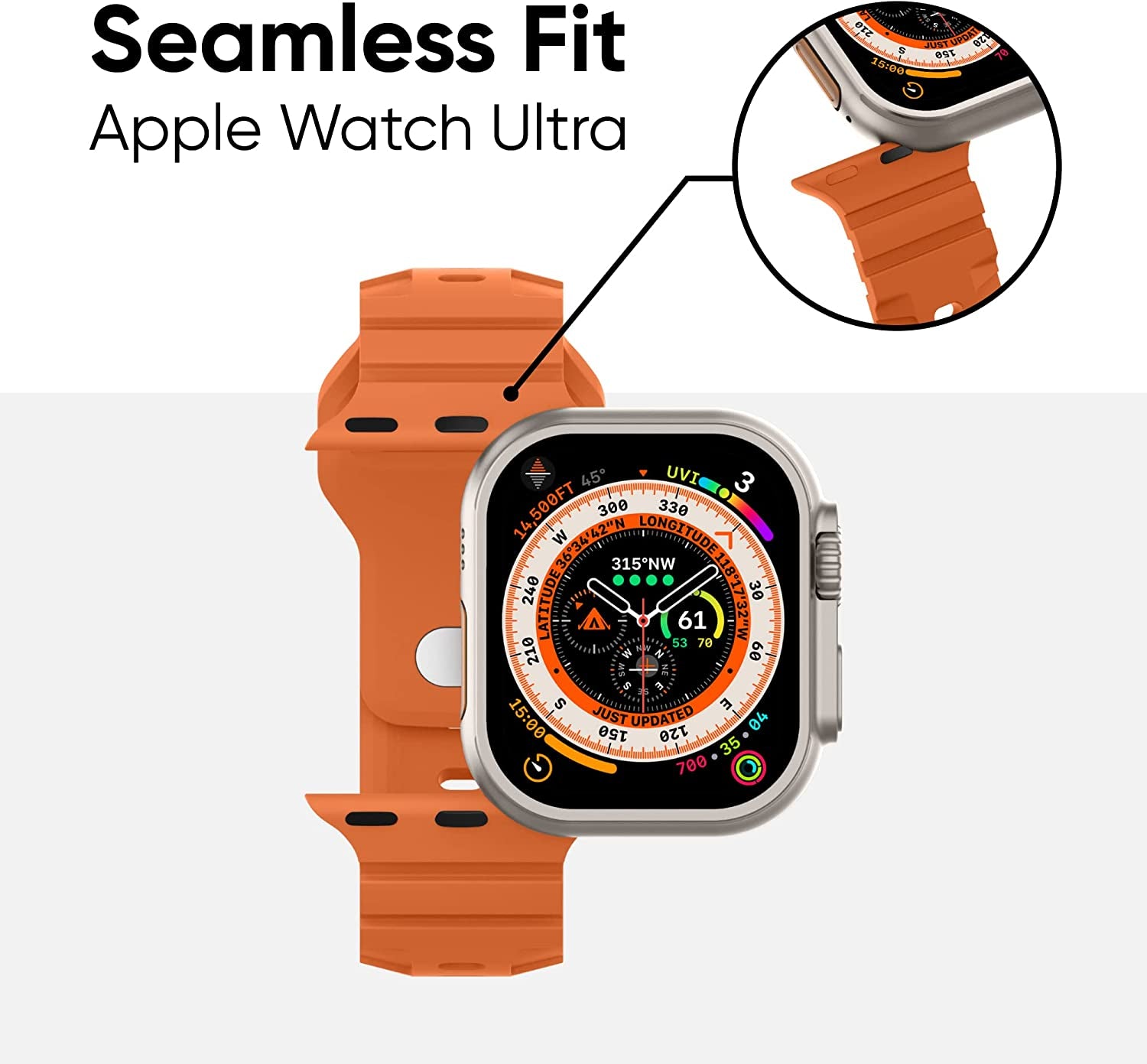 Sport Bands Compatible with Apple Watch Ultra Band 49Mm 45Mm 44Mm 42Mm for Men, Waterproof Silicone Wristbands Replacement Strap for Iwatch Series 8 7 6 5 SE Ultra, 2 Packs  Suitisbest   