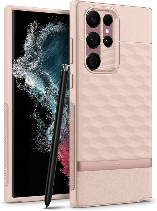 Caseology Parallax for Galaxy S22 Ultra Case Enhanced Ergonomic Design - Indi Pink  Spigen   