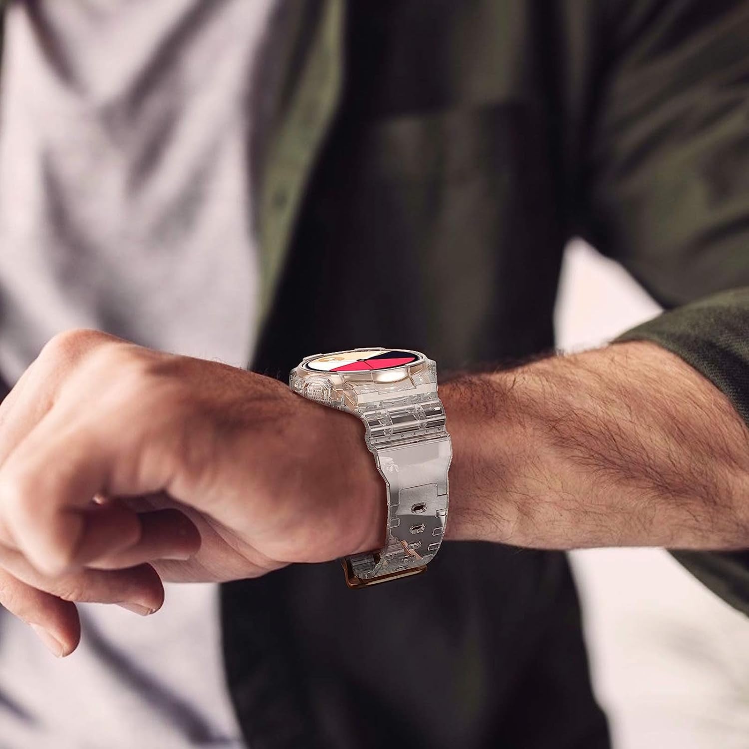 ANCOOL Compatible with Galaxy Active 2 40Mm Band, Clear Watch Band with Protective Case Replacement for Samsung Galaxy Active 2 40Mm Smartwatch (Clear)  ANCOOL   