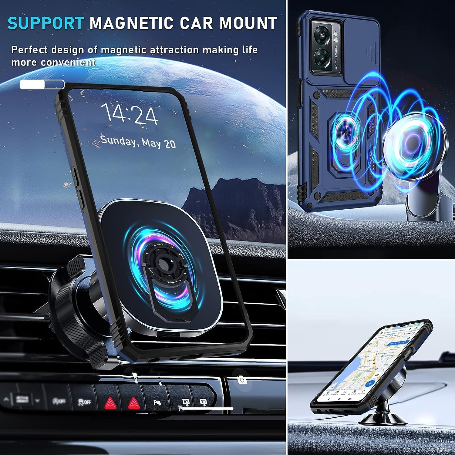 Janmitta Oneplus Nord N300 5G Case Built in Slide Camera Lens Cover and Screen Protector,Heavy Duty Shockproof Full Body Protective Phone Cover,Built in Finger Ring Stable Holder Kickstand,2022 Blue  Janmitta   