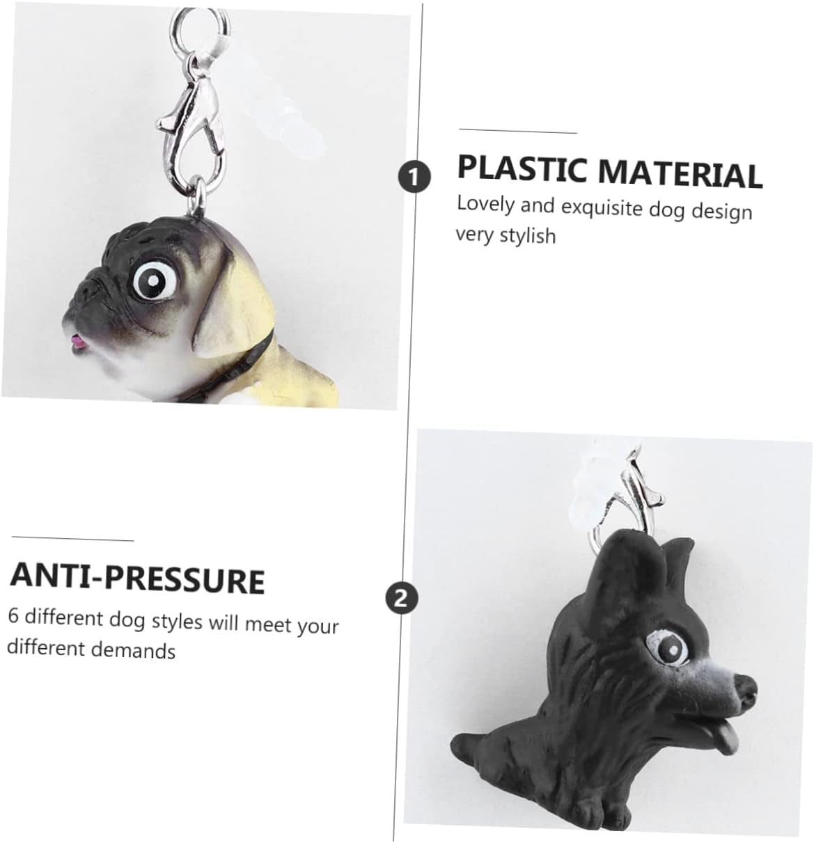 UKCOCO 1 Set 6 Pcs Mobile Phone Dust Plug Charm Earphone Jack Accessory Rubber USB Plug Earphone Jack Plug Charm Dog Pendant for Phone Telephone Plastic Cell Phone  UKCOCO   