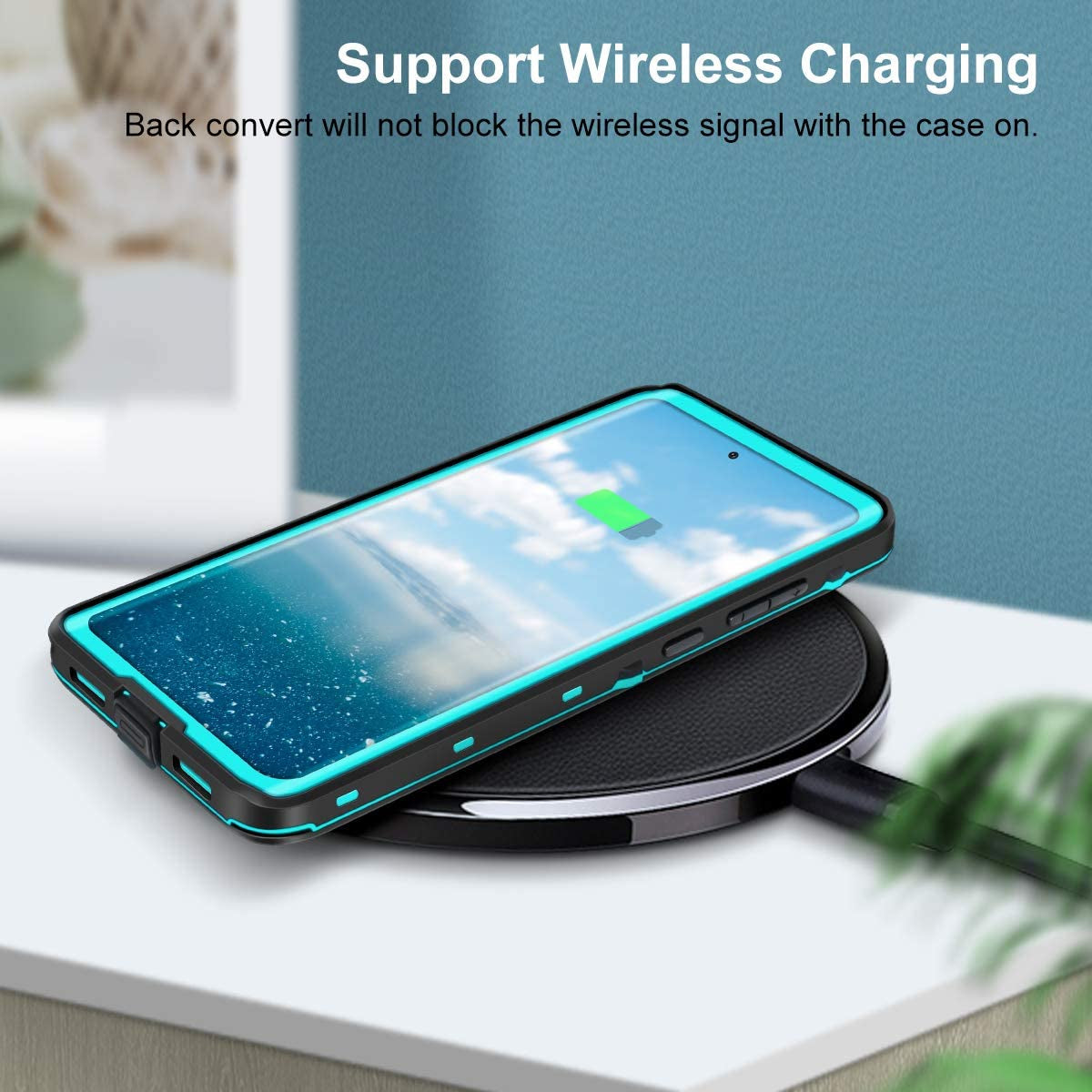 Samsung Galaxy S21 Ultra Phone Case Waterproof with Screen Protector, Full Body Protection Heavy Duty Shockproof Drop Proof Anti-Scratched Rugged Cases Cover for Galaxy S21 Ultra 6.8" (Teal)  Ezanmull   