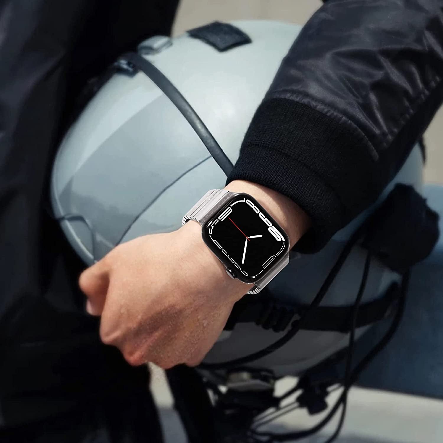 WINGLE Compatible for Apple Watch Ultra Band 49Mm 44Mm 45Mm 42Mm Series 8 7 Men, Stainless Steel Band Metal Strap Wristband for Apple Watch Iwatch Ultra SE 6 5 4 3 2 1 Link Women, Titanium  WINGLE   