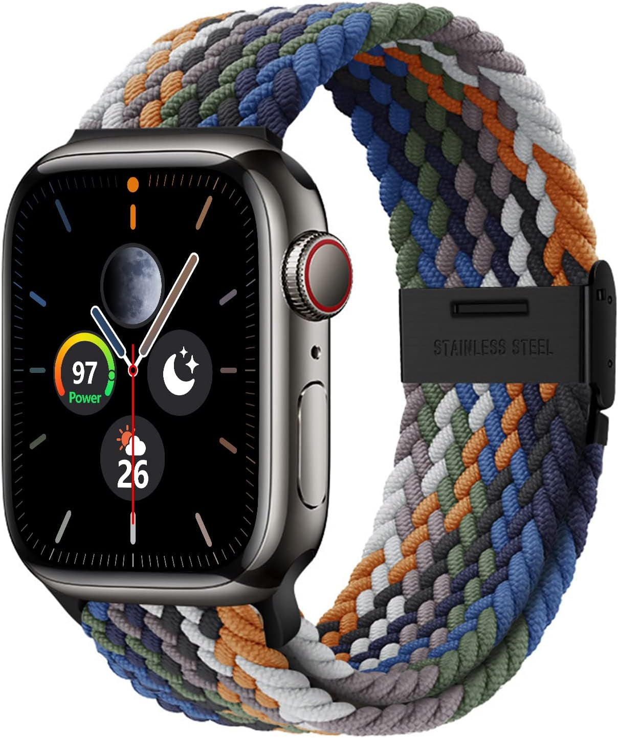 Stretchy Braided Solo Loop Compatible with Apple Watch Bands 38Mm 40Mm 41Mm 42Mm 44Mm 45Mm for Women Men Adjustable Straps Elastic Sport Wristbands for Iwatch Series 8 7 6 SE 5 4 3 2 1 Ultra  MBNIBNVT Cowboy camouflage 38/40/41MM 