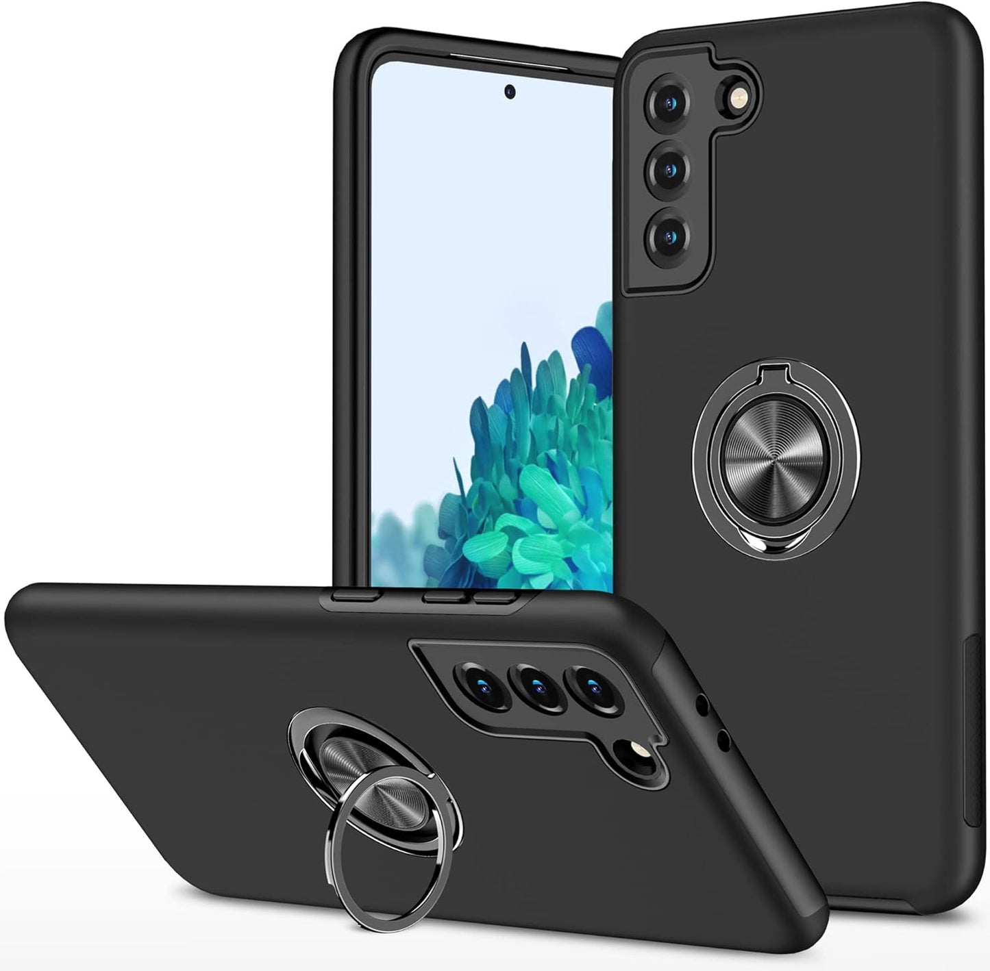 Galaxy S22 plus Case for Samsung Galaxy S22 plus Case Military Grade Shockproof Built-In Ring Holder Kickstand Car Mount Armor Heavy Duty Protective Case for Galaxy S22+ plus Phone Case (Red)  Dionsibei Black  