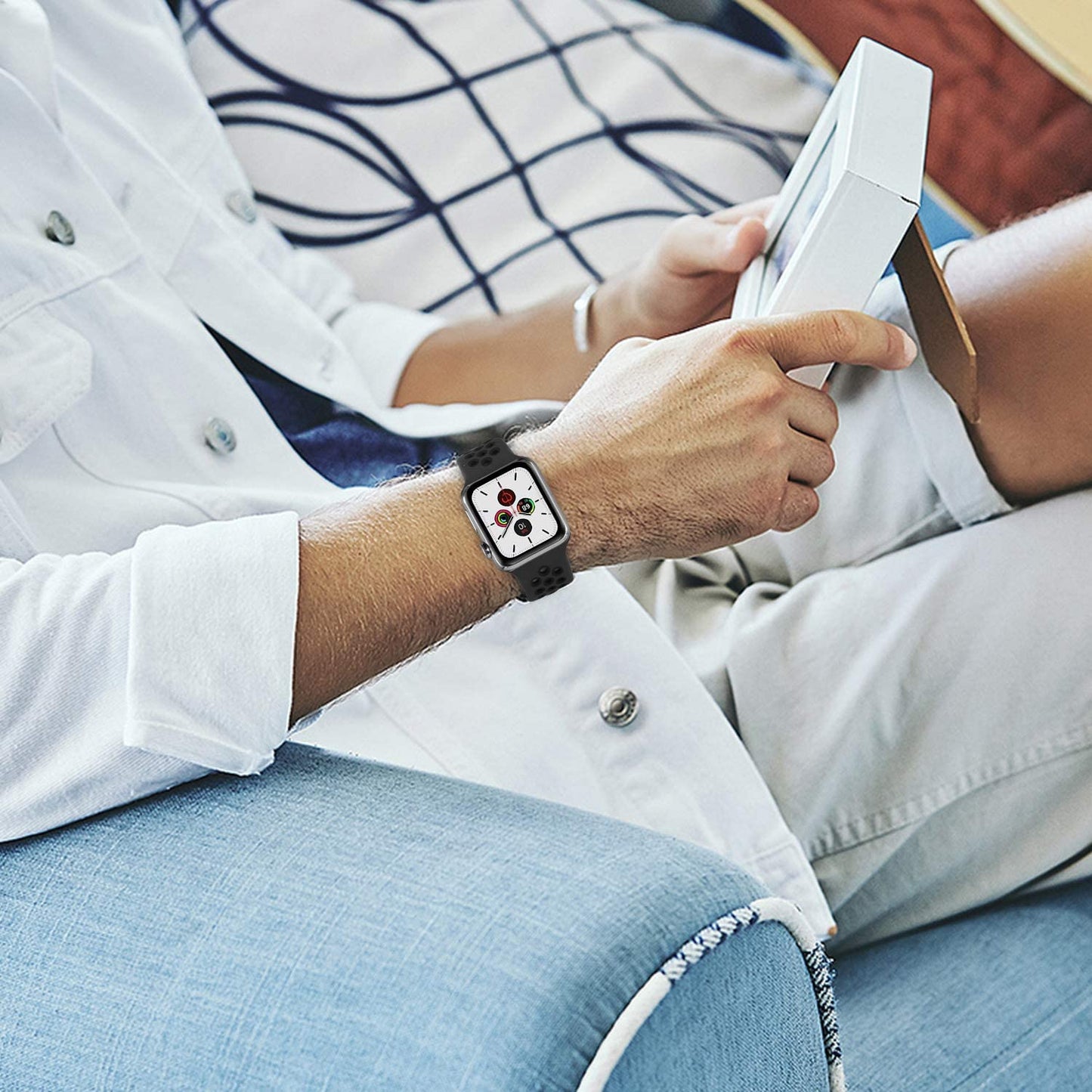 SVISVIPA Sport Bands Compatible for Apple Watch Bands 49Mm 45Mm 44Mm 42Mm 41Mm 40Mm 38Mm,Breathable Soft Silicone Sport Women Men Replacement Strap Compatible with Iwatch Ultra & SE & Series 8/7/6/5/4/3/2/1  SVISVIPA   