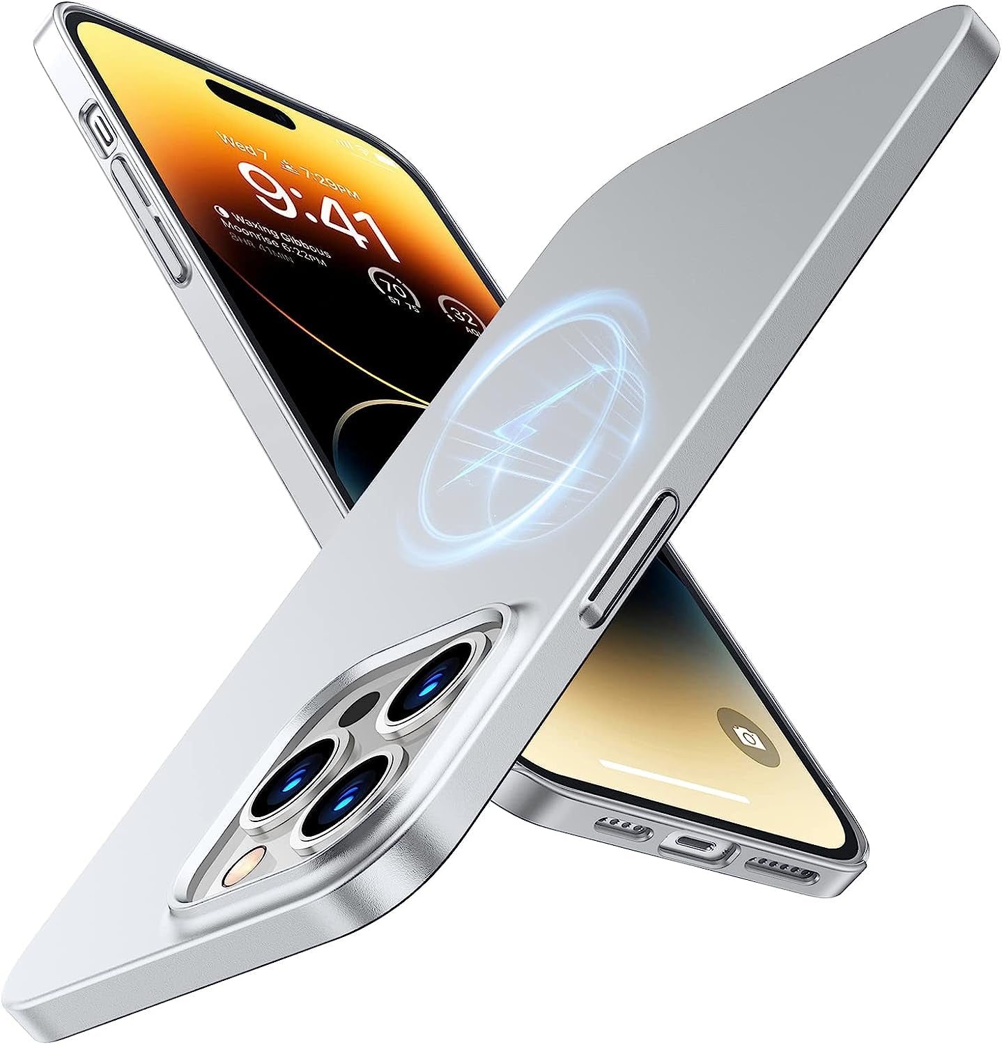 TORRAS Magnetic Slim Fit Designed for Iphone 14 Pro Case, [Ultra Thin as No Case] [Bare Iphone Grip][Compatible with Magsafe] Anti-Scratch Plastic Cover Phone Case for Iphone 14 Pro, Alpine Green  TORRAS   