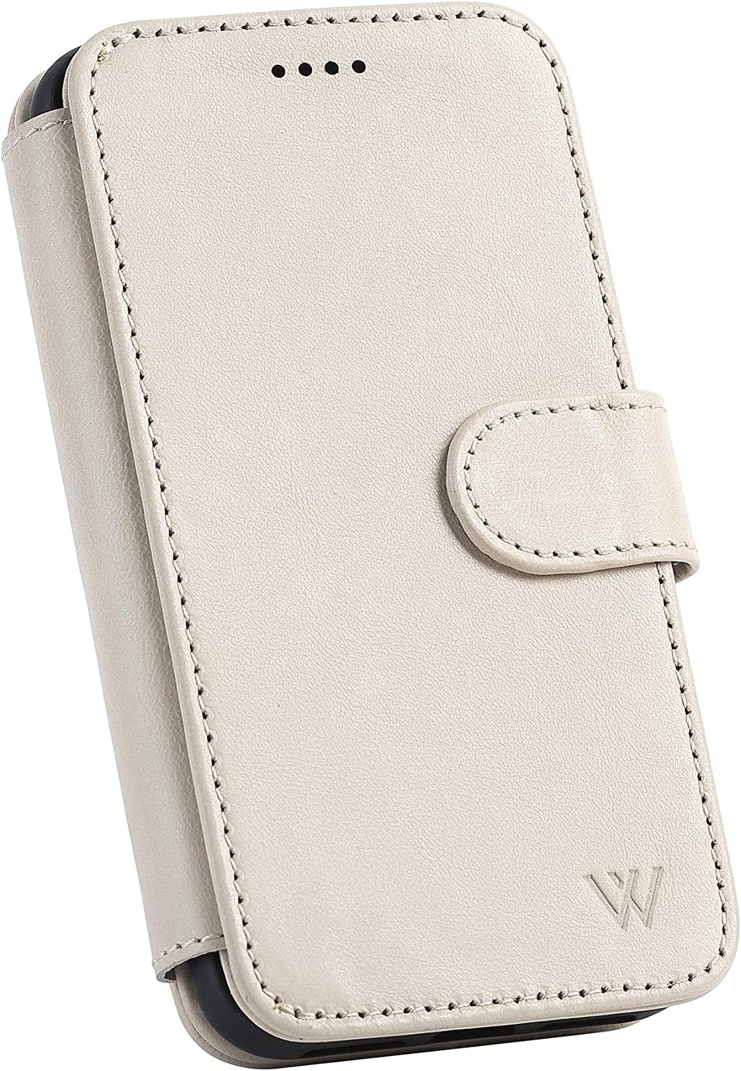 Wilken Iphone 14 Pro Max Leather Wallet Case with Detachable Magnetic Phone Case | Compatible with Magsafe and All Wireless Charging Accessories | Leather Magnetic Wallet Case (14 Pro Max, Brown)  W WILKEN Cream 12 Mini 