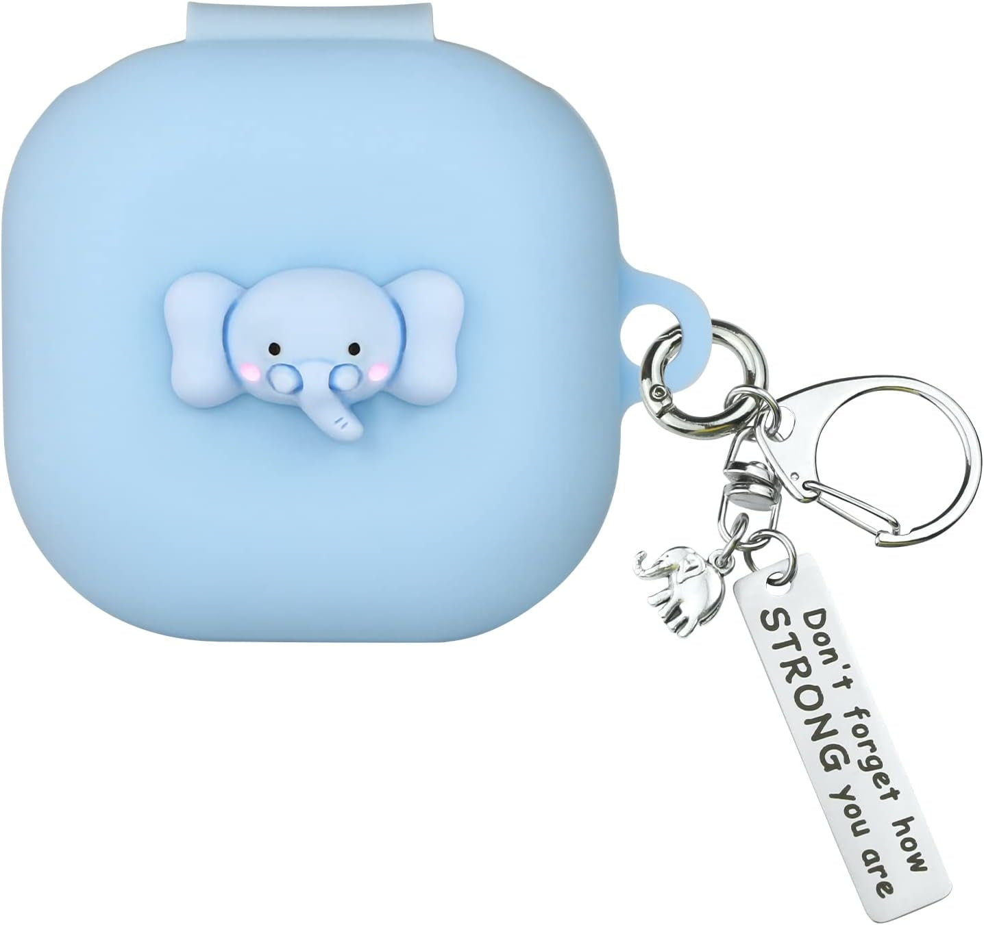 Wonhibo Cute Bear Case for Samsung Galaxy Buds 2 Pro/Galaxy Buds 2/ Galaxy Buds Pro/Galaxy Buds Live,Silicone Earbuds Cover with Keychain  Wonhibo headphone case Elephant  