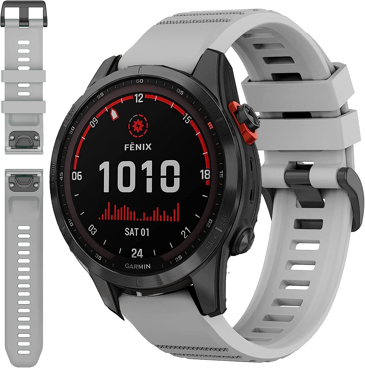 Miimall Compatible for Garmin Fenix 7S 20Mm Watch Band, Soft Silicone Strap Flexible Sport Women Man Easy-Fit Waterproof Replacement Band for Garmin Fenix 7S/7S Solar/7S Sapphire Solar/6S/5S(Cream)  Miimall Gray  