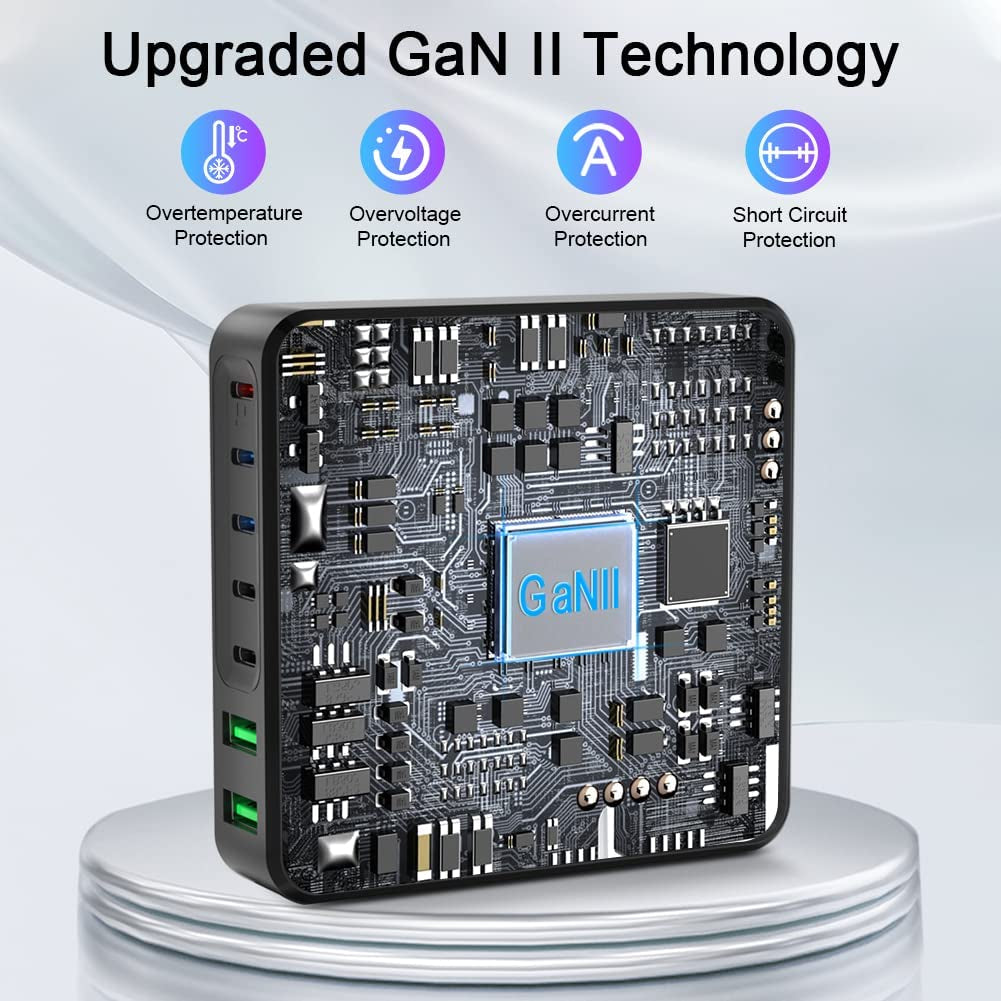 USB C Charger, 185W 7 Port USB C Charging Station USB C Charger Block USB C Wall Fast Charger Laptop Power Adapter for Macbook Pro/Air,Ipad Pro,Iphone 14/13/Mini/Pro/13Pro Max/12 Samsung Galaxy Note  Shenzhen Hoeng Electronics Co., Ltd   