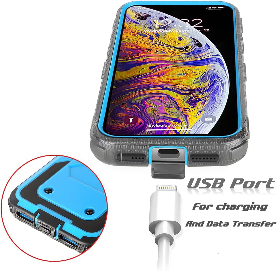 Asuwish Phone Case for LG G6 Cover Hybrid Rugged Shockproof Hard Drop Proof Full Body Protective Heavy Duty Mobile Cell Accessories LGG6 Thinq LG6 Thin Q G 6 plus G6+ 6G VS988 H872 Women Men Blue  Asuwish   