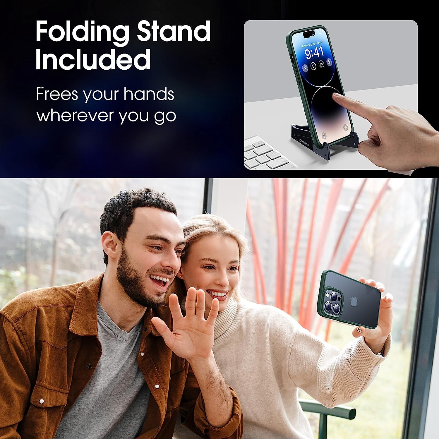 CASEKOO [SGS Tested] Newly Matte Green Iphone 14 Pro Case [10FT Mil-Grade Protection] Anti-Fingerprints & Anti-Scratch Durable Translucent Back Anti-Slip Frame Iphone 14 Pro Phone Case, Green  CASEKOO   