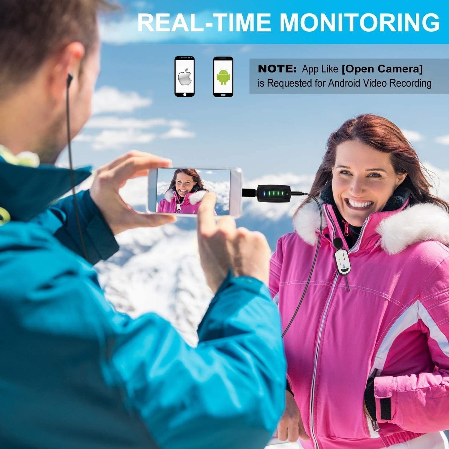 Alvoxcon Wireless Lavalier Microphone Compatible for Iphone & Computer USB Lapel Mic System for Android, PC, Laptop, Speaker, Podcast, Vlog, Youtube, Conference, Vocal Recording with Phone Adapter  Alvoxcon   