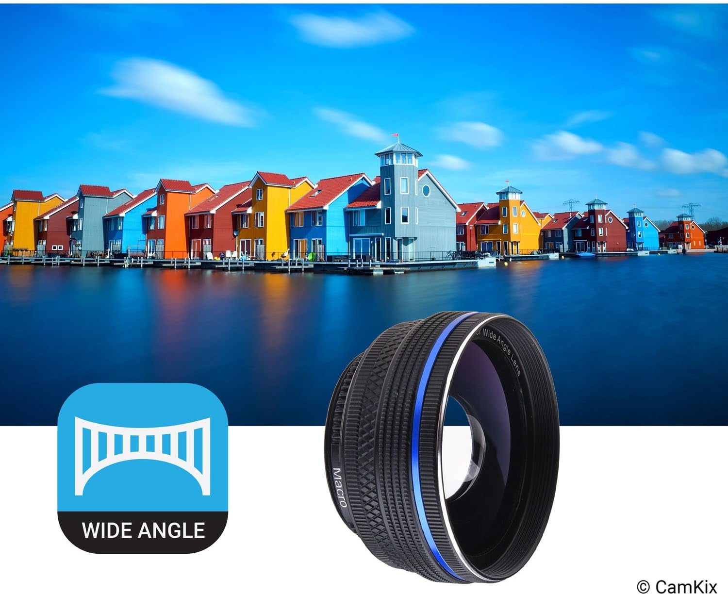 Universal 3In1 Lens Kit with 18X Telephoto + Macro + Wide Angle Lenses - Awesome Mobile Photography for Apple Iphone, Samsung Galaxy, Etc. - Locking Lens Clip - Adjustable Tripod (For Telephoto Lens)  CamKix   