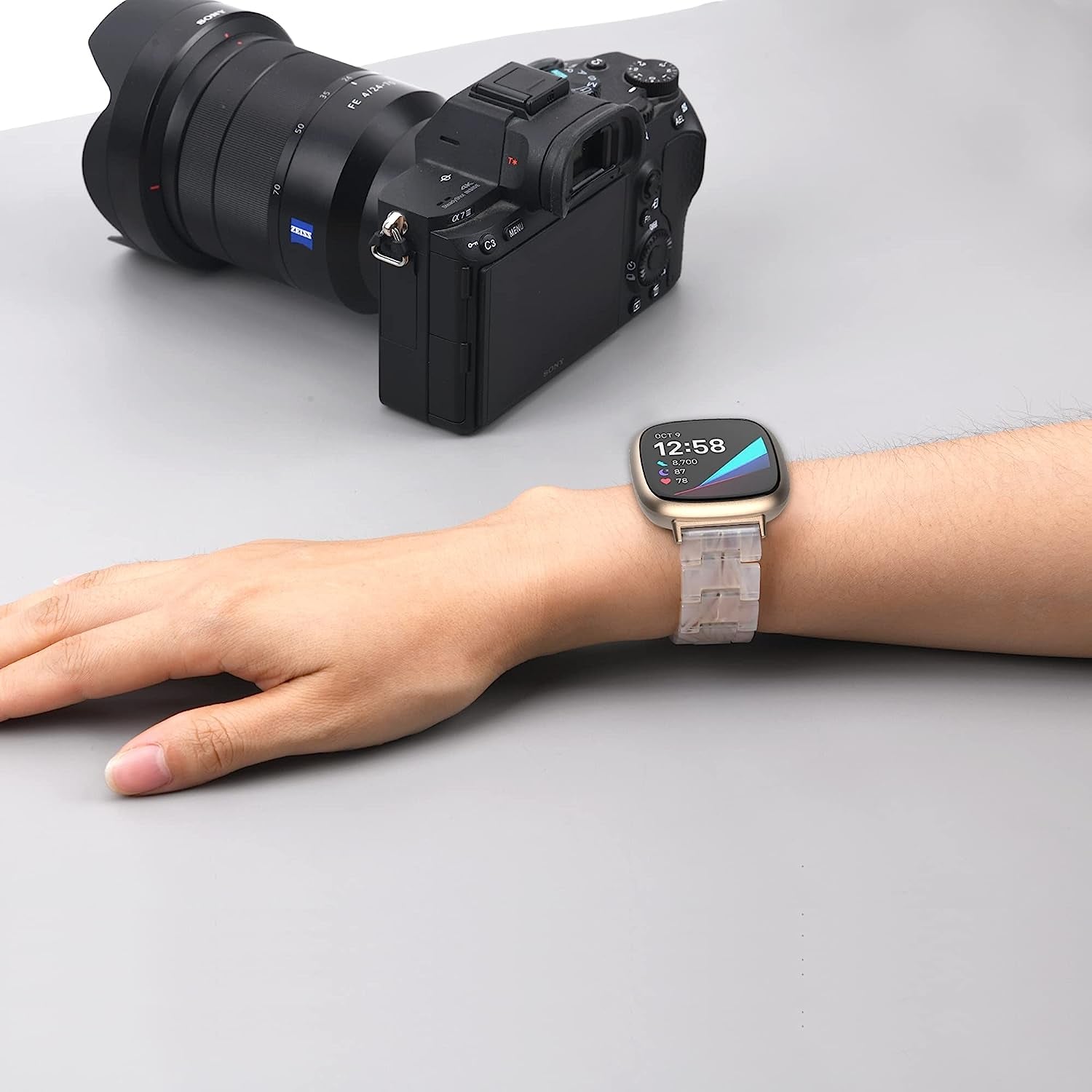 Wongeto Compatible with Fitbit Fitbit Versa 3 /Fitbit Sense Bands Women Men,Resin Bands Replacement Wristband for for Fitbit Sense & Sense and Versa 3 Smartwatch (Fluorescent Color)  Wongeto   