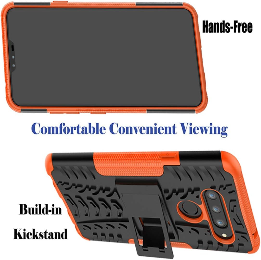 Yerebel for LG V35 Thinq Case, for LG V30 Case, for LG V30S Thinq Case, with Kickstand Hard PC Back Cover Soft TPU Dual Layer Protection Phone Cover for LG V35/LG V30 plus (Orange)  Yerebel   