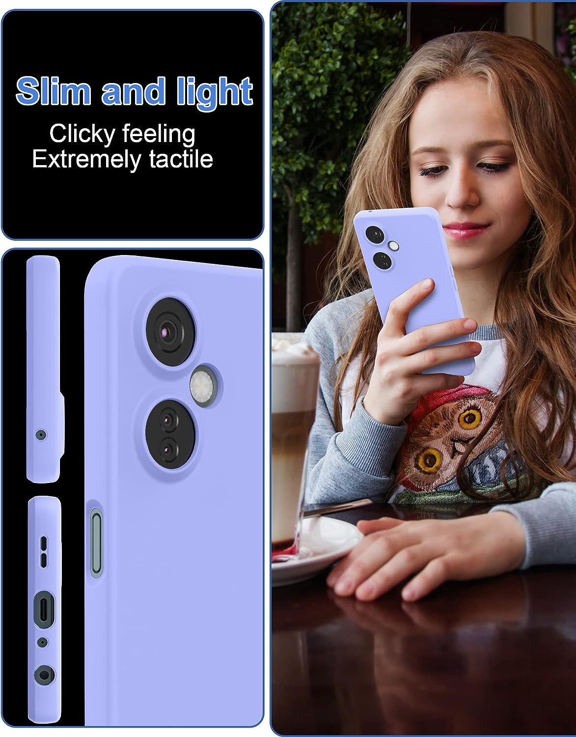 Foluu Silicone Case for Oneplus Nord N30 5G, Liquid Gel Rubber Case with Soft Microfiber Lining Cushion Slim Hard Shell Shockproof Protective Cover for Oneplus Nord N30 5G 2023 (Purple)  Foluu   