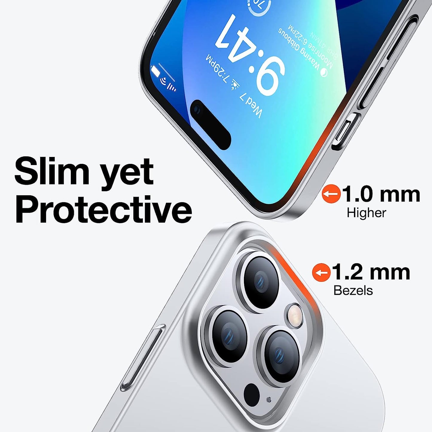 TORRAS Originfit for Iphone 14 Pro Case Slim Fit, Super Thin Lightweight Hard PC Cover ONLY Compatible with Iphone 14 Pro Phone Case-6.1 Inch, Silver  TORRAS   