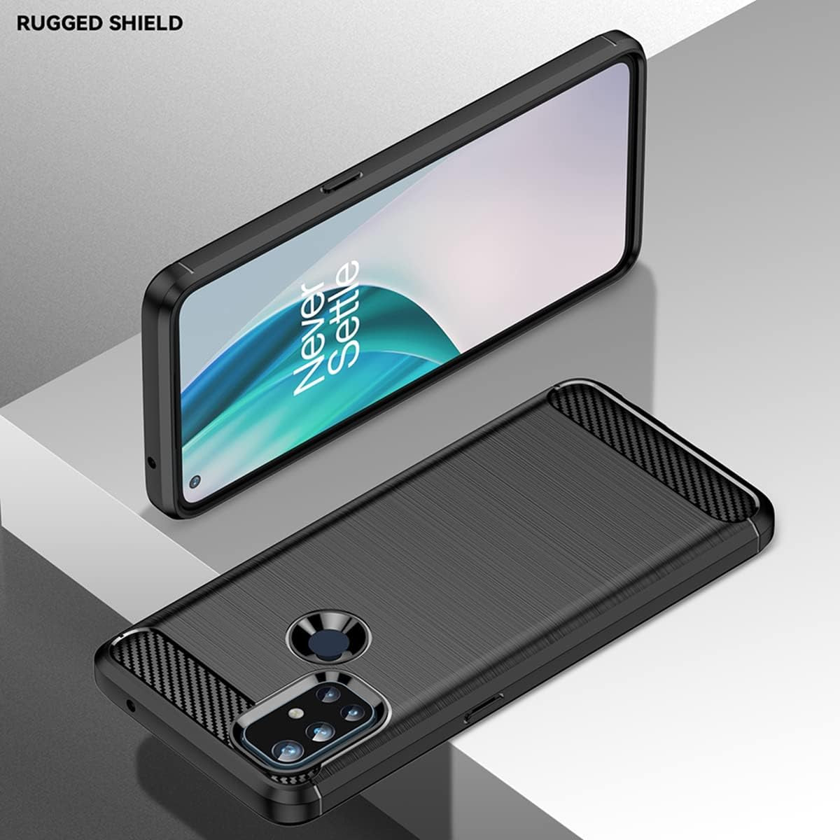 KOARWVC Phone Case for Oneplus Nord N10 5G Case,Oneplus N10 5G BE2029 Case Carbon Fiber Shockproof Rugged Shield Anti-Scratch Soft TPU Back Cover Protective Cases for Oneplus Nord N10 5G (Black)  KOARWVC   