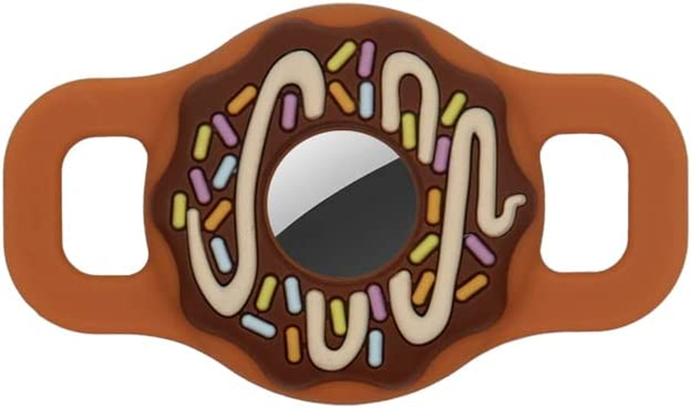 1/2 Inch Pet Collar Holder Compatible for Airtag,Doughnut Shape Protective Cases Covers Dog Cat Collar Holder Silicone Waterproof (Small, Pink)  Doweiss Brown Small 