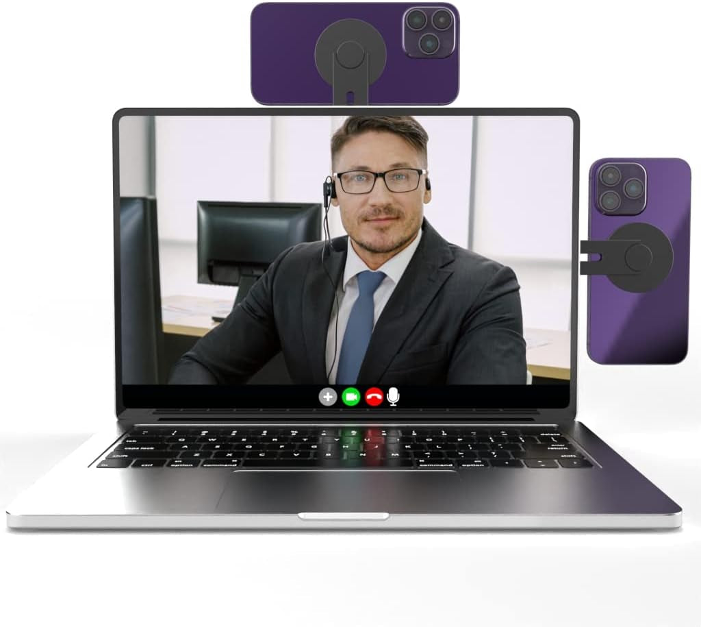 Lepivcank Continuity Camera Mount Magnet for Macbook Air Pro Compatible with Iphone 14/13/ 12 Series Macbook Webcam Mount for Ios 16 & Macos Ventura(Black)  lpivank   