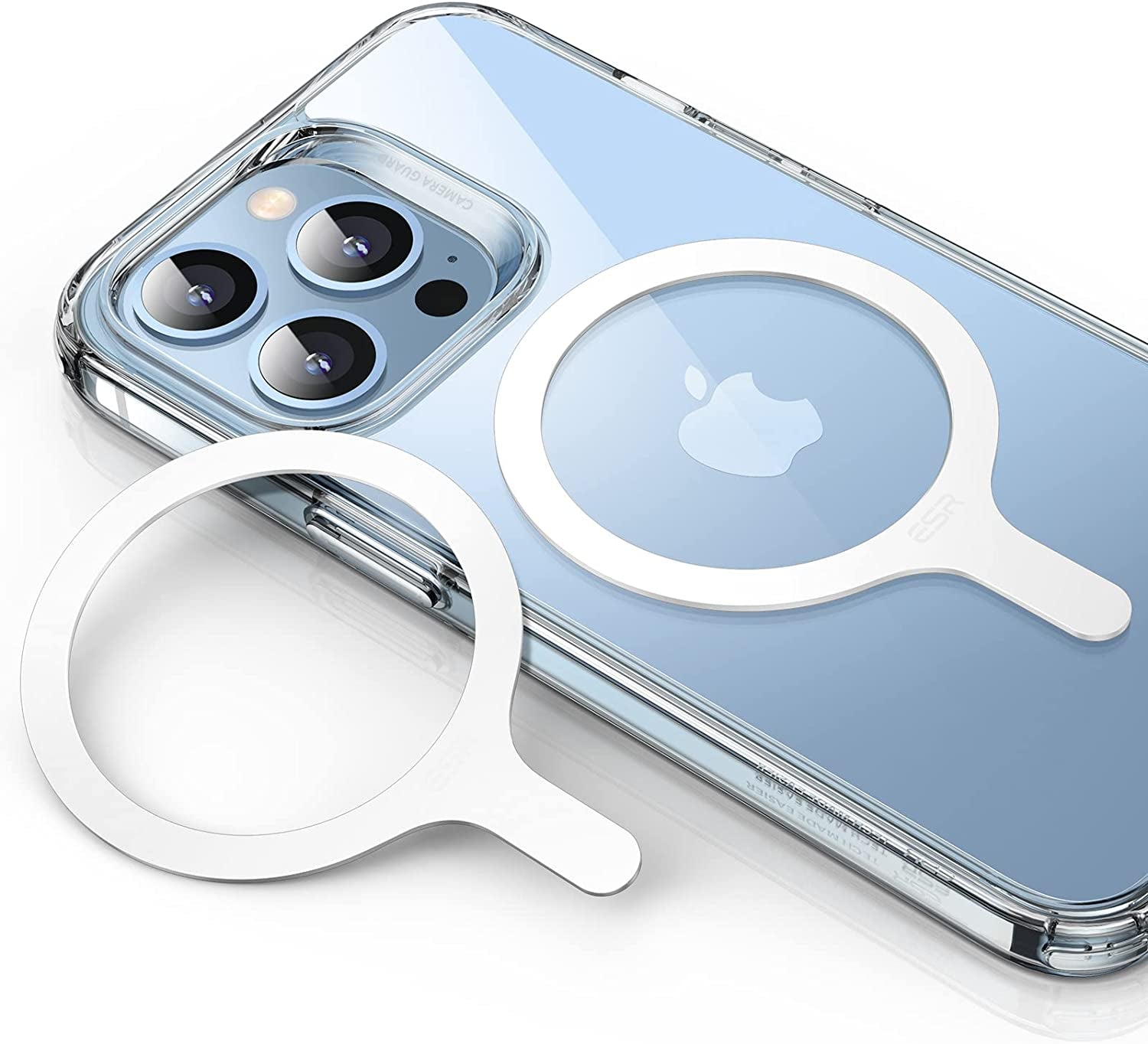 ESR Magsafe Ring 360 (Halolock), Magsafe Sticker, Magsafe Magnet, Universal Magnetic Conversion Kit for Iphone 14/13/12/11/X Series, Galaxy S22/S21/20 and More, 2 Pack, Magsafe Accessories, Black  Electronic Silk Road Corp White  