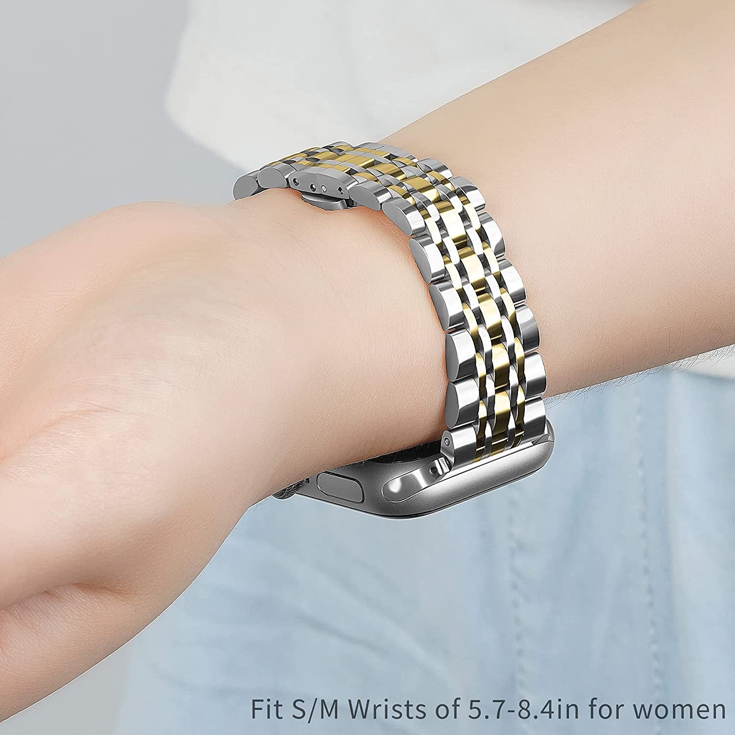 Baozai Thin Band Compatible with Apple Watch Band 49Mm 45Mm 44Mm 41Mm 40Mm, Women Slim Stainless Steel Metal Wristband for Apple Watch Series 8/7/6/5/4/Se/Ultra  baozai   