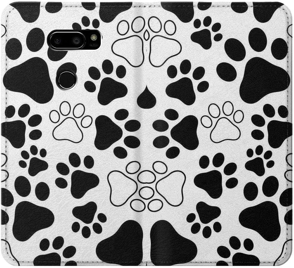 RW2904 Dog Paw Prints PU Leather Flip Case Cover for LG V30, LG V30 Plus, LG V30S Thinq, LG V35, LG V35 Thinq  jjphonecase   