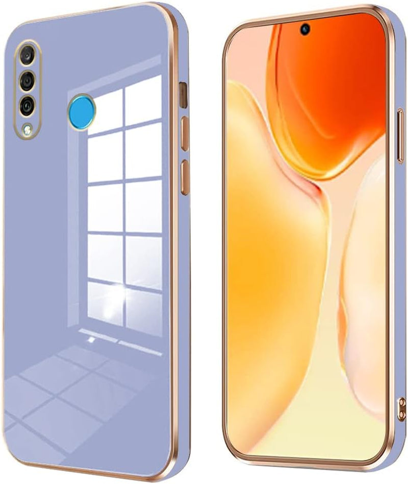 Wousunly Compatible with Huawei P30 Lite Case Silicone Pink, Plating Huawei P30 Lite Phone Case Shockproof Thin and Soft Cover (Green)  Wousunly Smoky Purple  