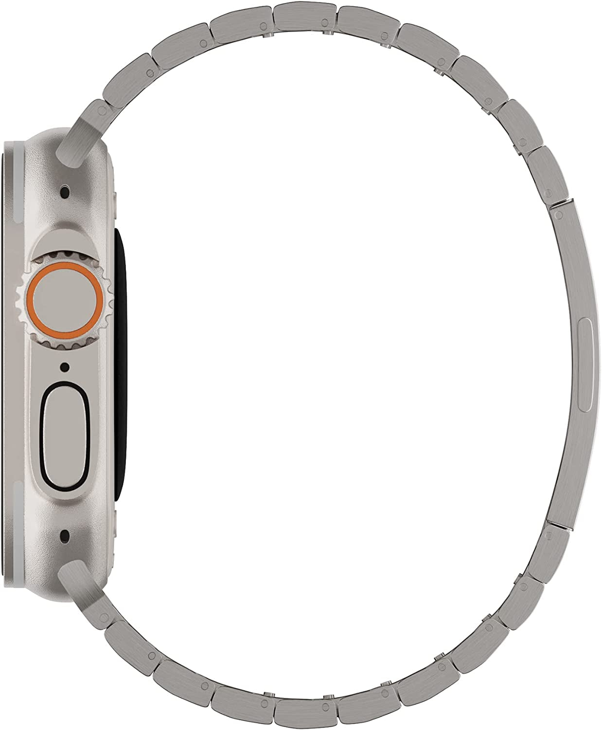 LDFAS Titanium Band Compatible for Apple Watch Ultra Band 49Mm Titanium Metal Watch Strap with Curved Buckle Compatible for Apple Watch Se/Series 8/7 45Mm/44Mm Band, Silver Gray  LDFAS   